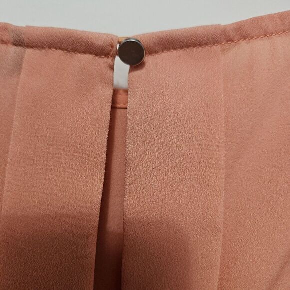 Banana Republic Peach Blouse Short Sleeve Layered Flutter Sleeves Sz S EUC - Picture 7 of 10